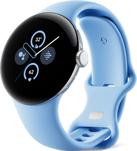 Google Pixel Watch 2 Silver with Blue Band